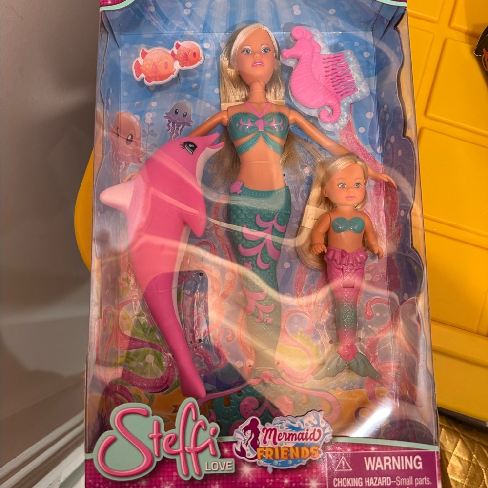 Mermaid Friends Doll Set - Pink and Green